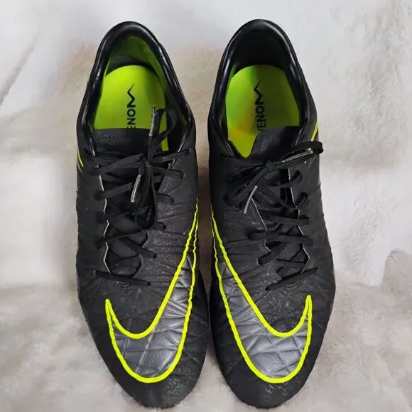 Nike Hypervenom Phelon II FG Soccer Cleats Black Neon Yellow 749893-001 Size 8.5 - Picture 10 of 16
